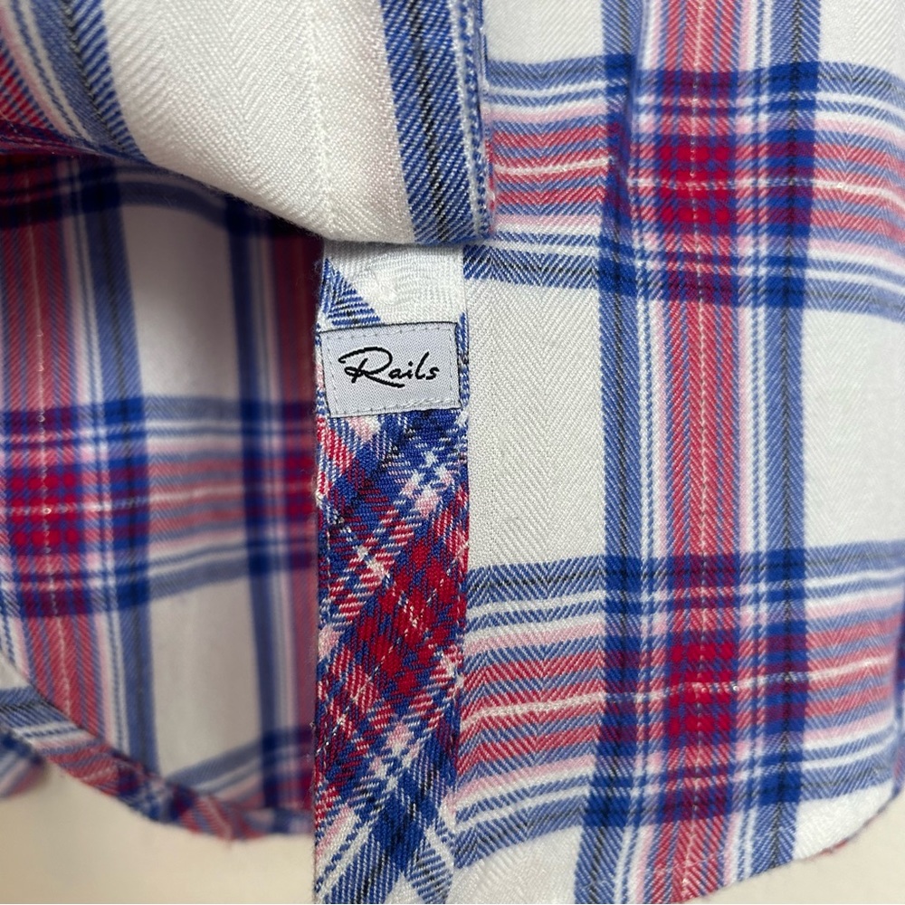 Rails Soft Plaid Button-Up Top Hunter White Azure… - image 6